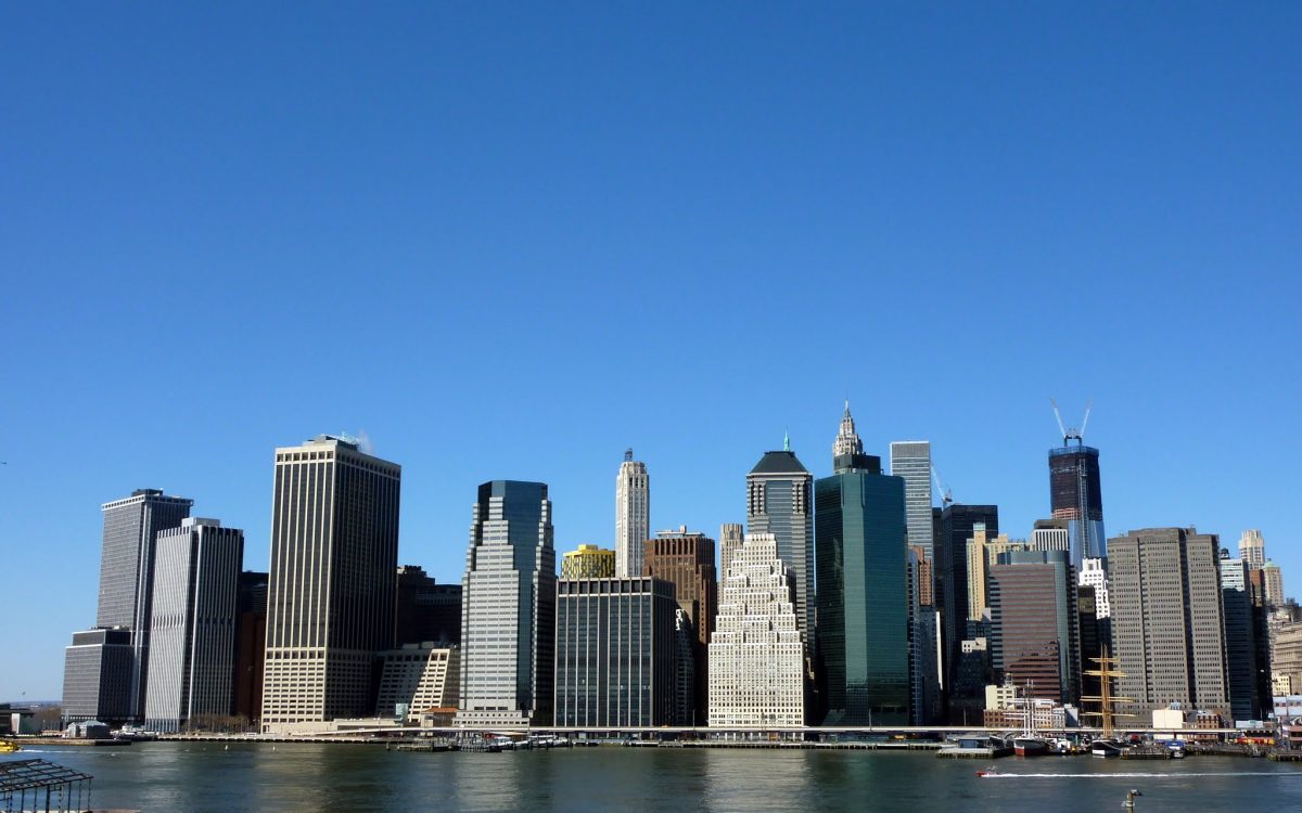 2012, Jour 2 : Statue de la Liberté/Ellis Island, Ground Zero, Brooklyn Bridge, Grand Central La skyline depuis Brooklyn Heights